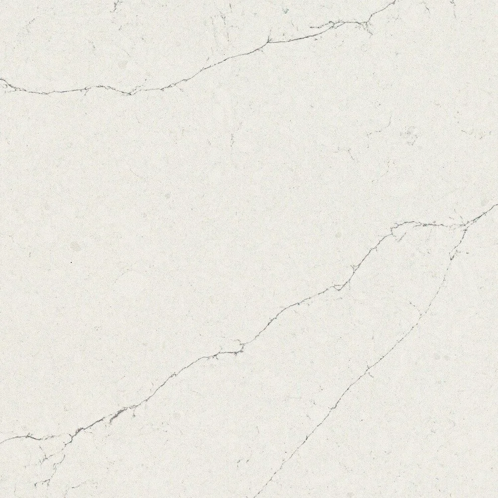Close-up of a light-colored marble surface with subtle dark veins.