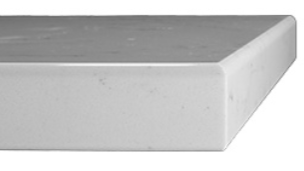 Close-up of a white rectangular concrete or stone slab with smooth edges.