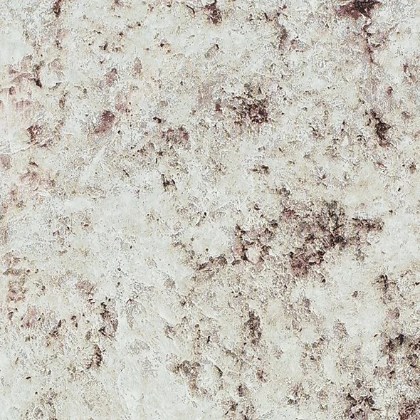 Close-up of a textured, weathered wall with peeling paint and rust spots.