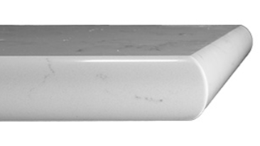 Close-up of a white rectangular object with rounded edges, possibly a piece of kitchen or household equipment.