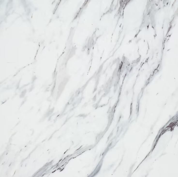 Close-up of white marble surface with gray and black veining.