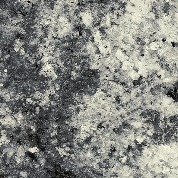 Close-up image of a textured, speckled granite surface in shades of gray, black, and white.