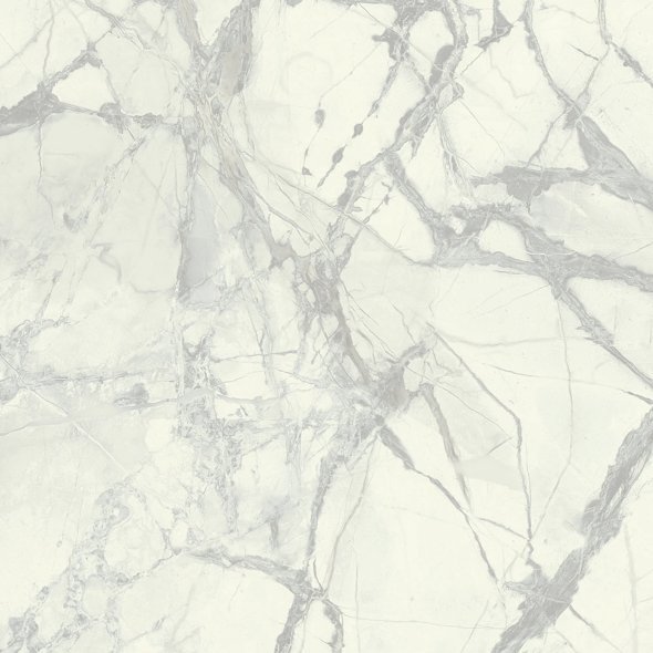 Close-up of a white marble surface with gray veining.