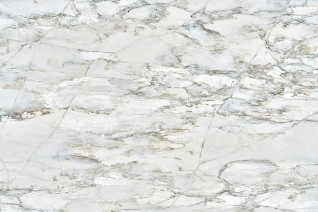 Close-up of a marble surface with white and gray veining.