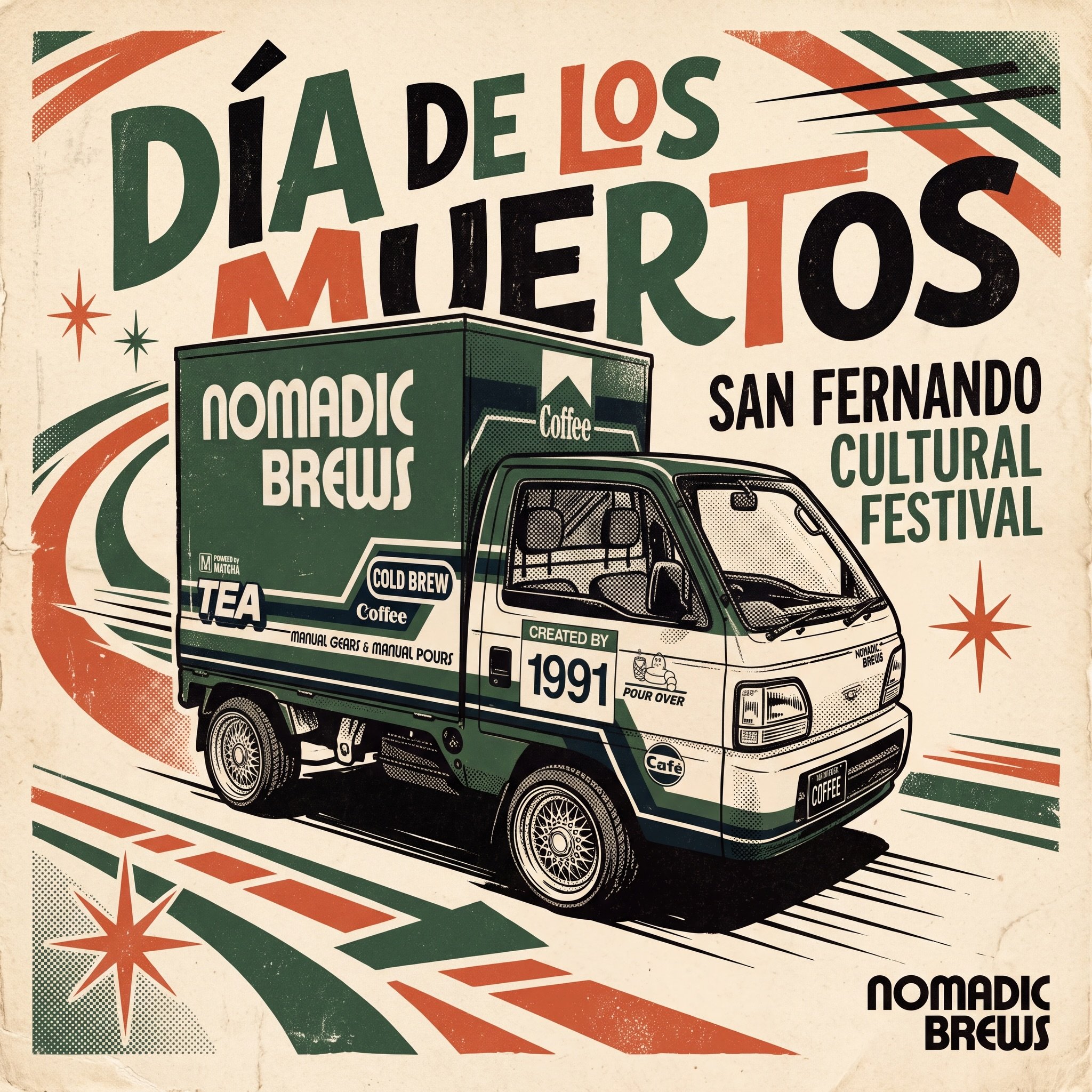 We&rsquo;re bringing the Nomadic Brews Honda Acty micro caf&eacute; to the D&iacute;a de los Muertos Cultural Festival, hosted by @officialcityofsanfernando 

Come by for specialty coffee, espresso drinks, matcha + more while enjoying a day of art, c