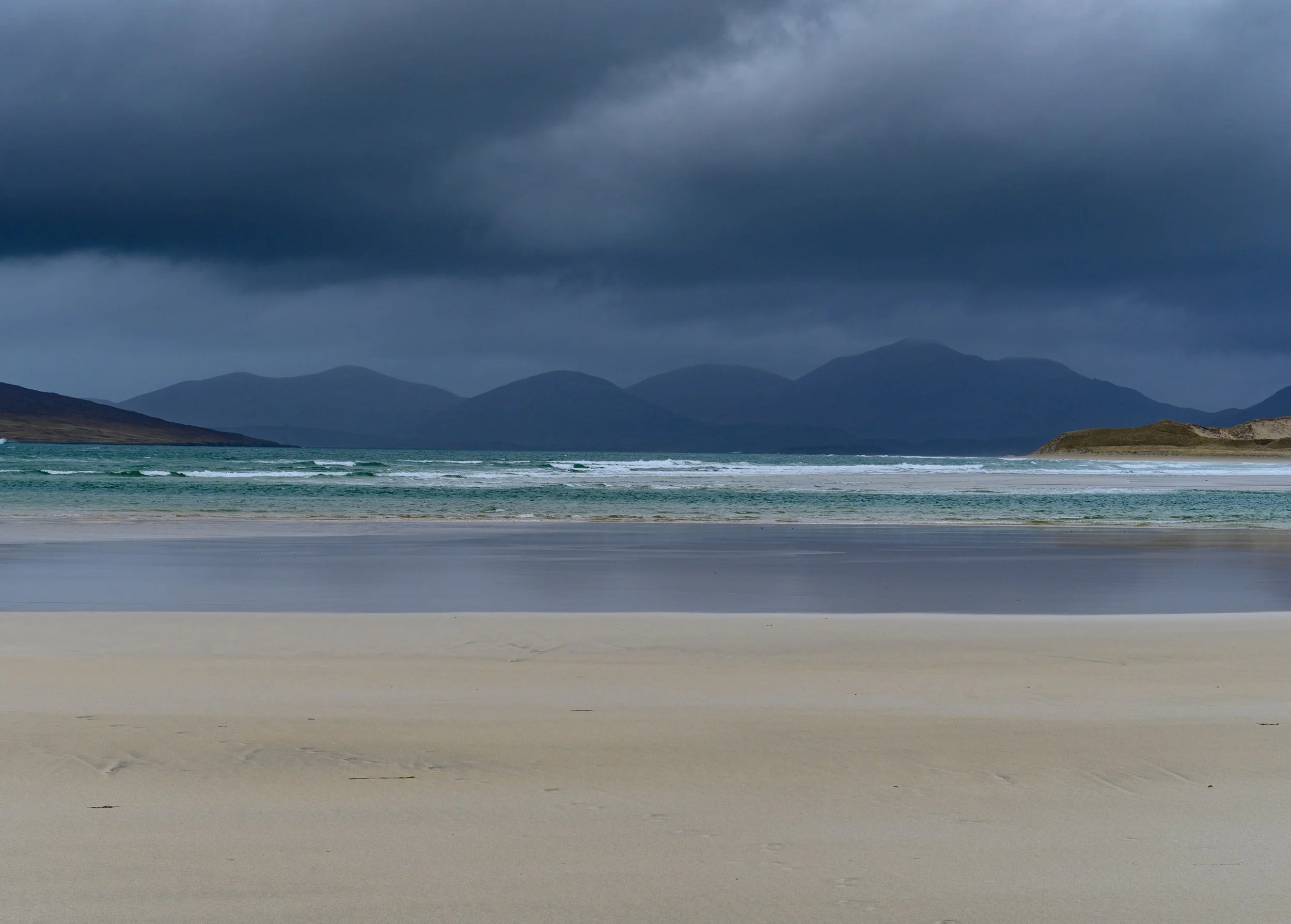North Harris mountains from Seilebost beach 