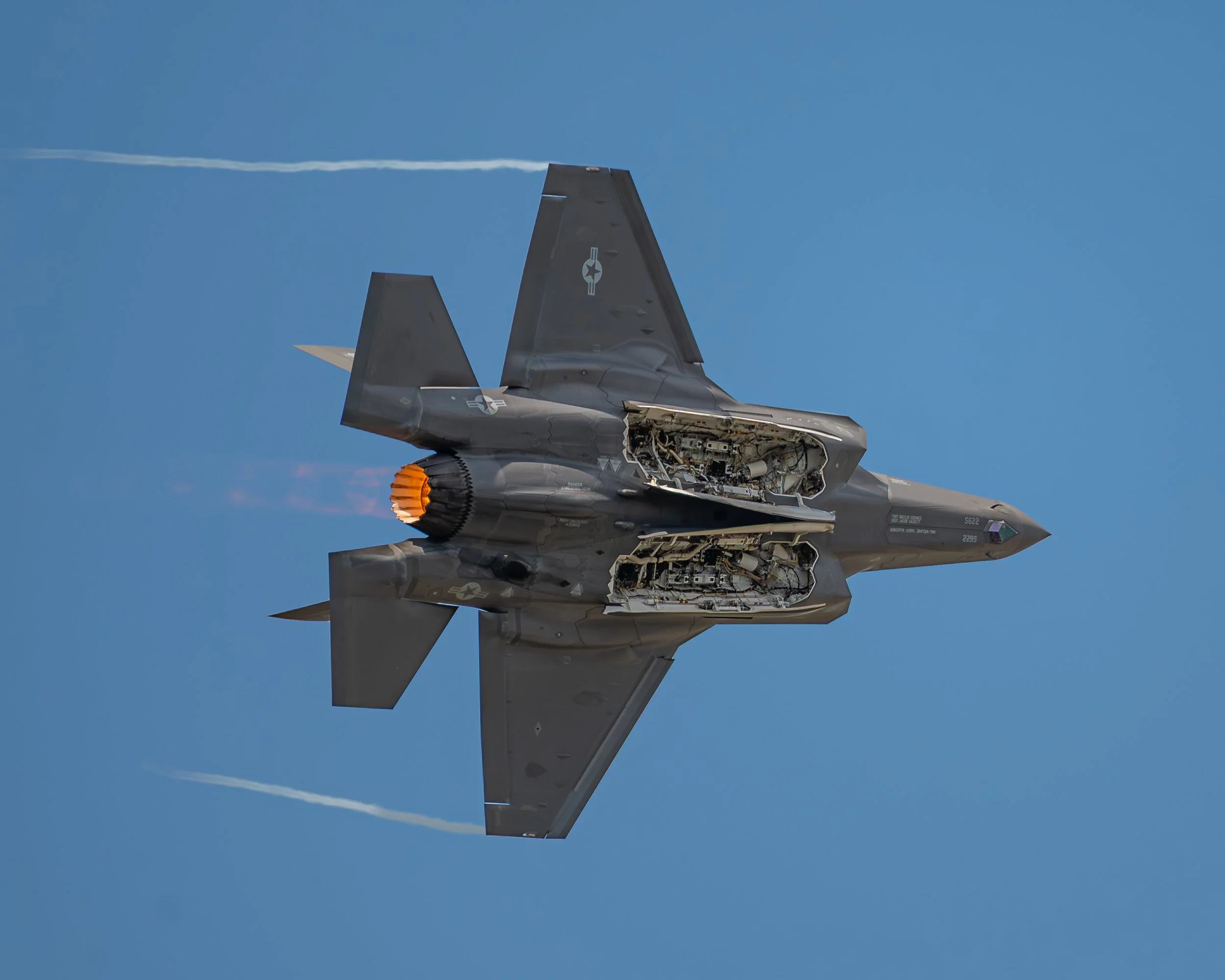 USAF F35A Lightning 2 demo team - bomb bay doors open