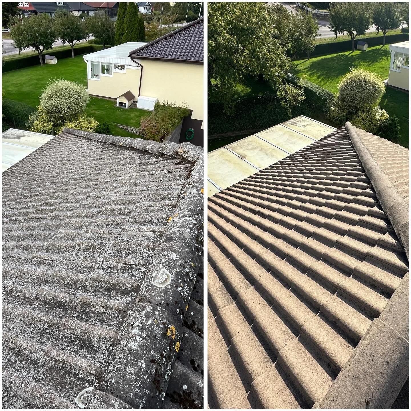 Idag passade en kund p&aring; att g&ouml;ra en uppfr&auml;schning p&aring; sitt tak innan f&ouml;rs&auml;ljning, vilket resultat det blev!😁😊☀️