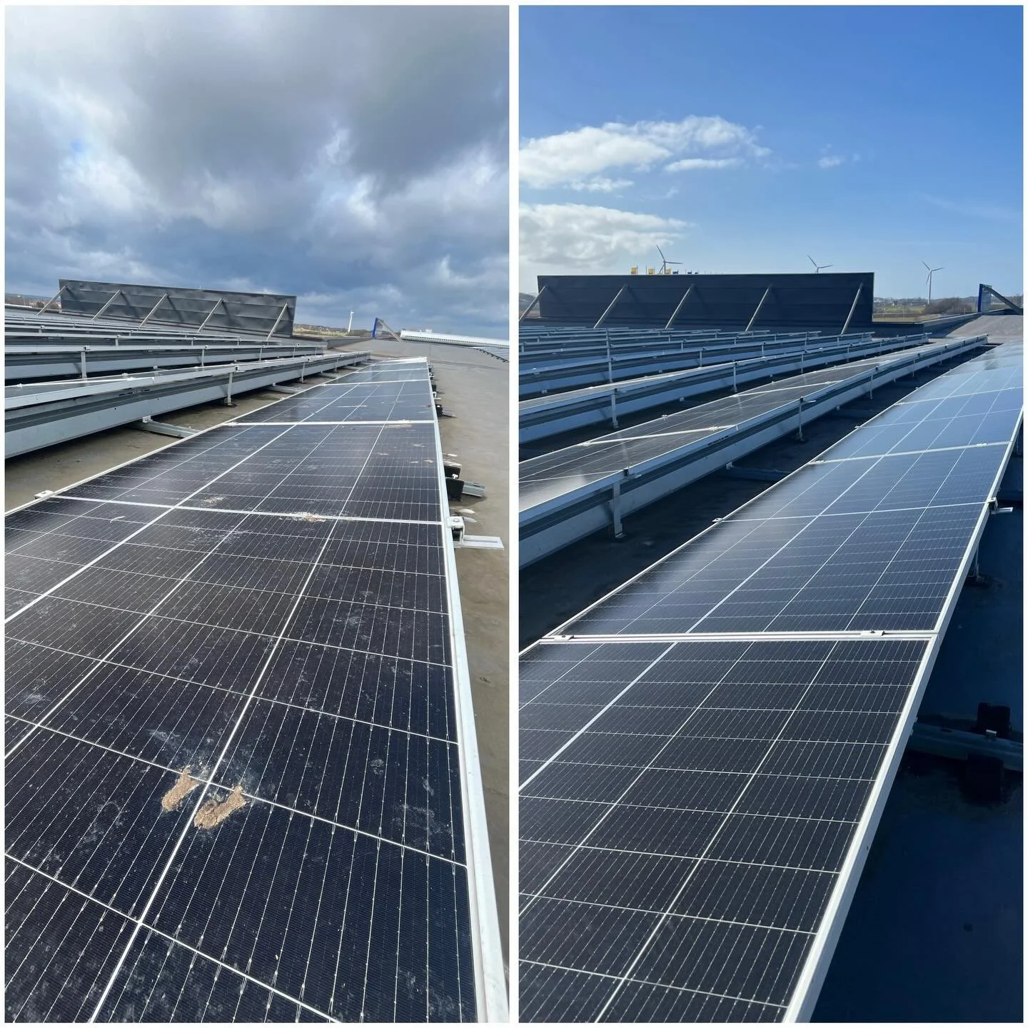 D&aring; var vi klara med att tv&auml;tta tak och f&ouml;rl&auml;nga livsl&auml;ngden p&aring; solceller p&aring; DOLLAR$TORE och JYSK i Laholm ✨☀️