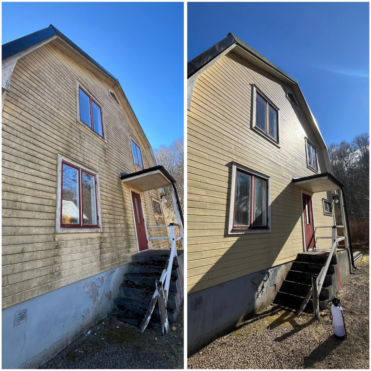 Fasadtv&auml;tt inf&ouml;r m&aring;lning 😊🙌☀️

Kul att f&aring; vara med och renovera denna fina herrg&aring;rd med kungliga r&ouml;tter ☀️✨