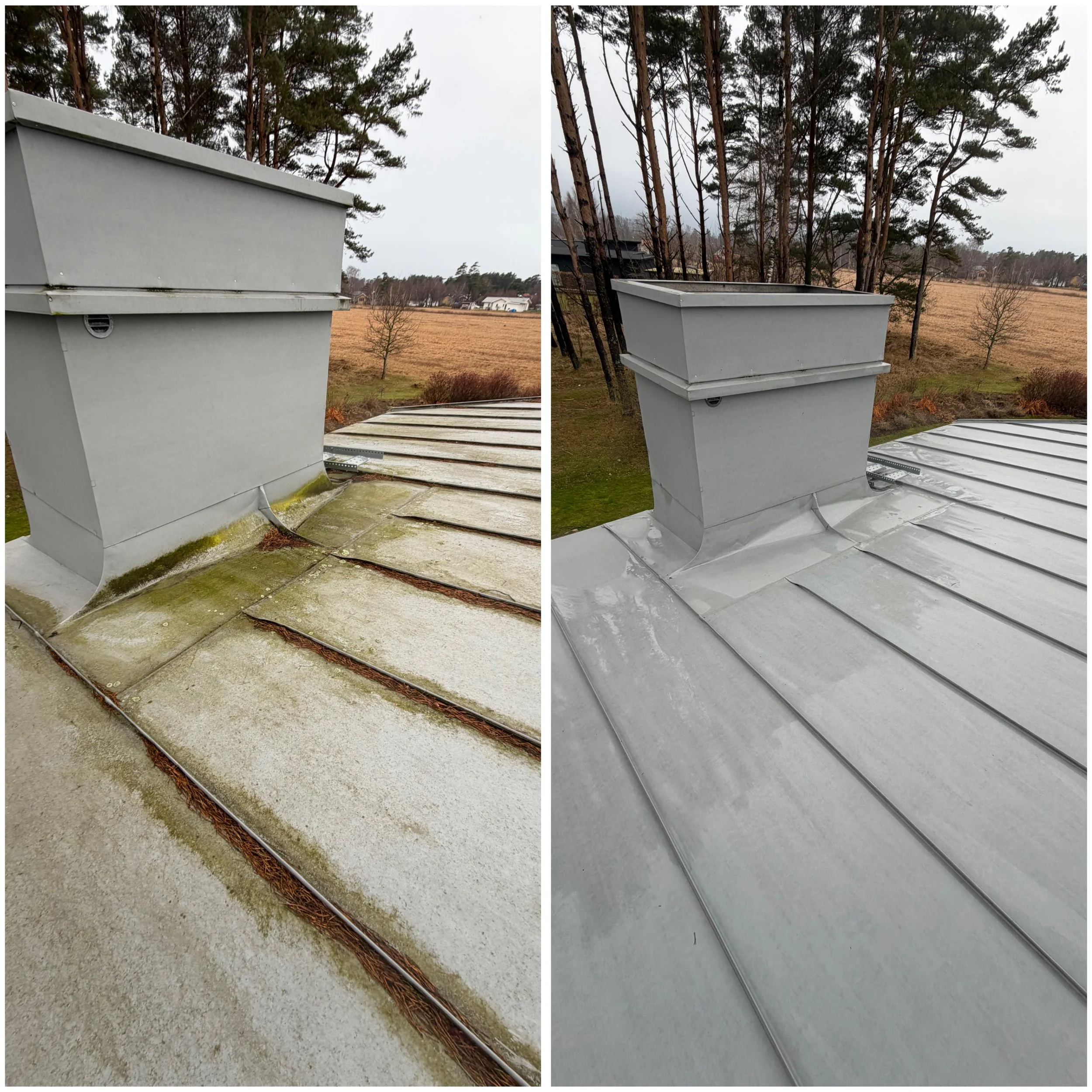 Taktvätt av aluminium tak utfört av Nordiskt Rent AB