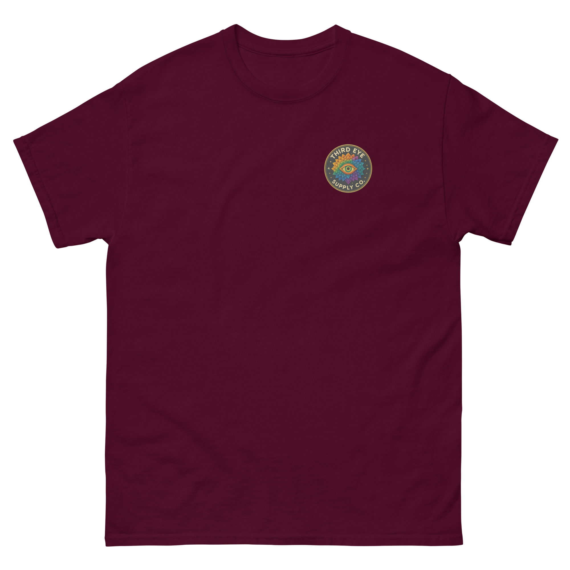 unisex-classic-tee-maroon-front-68247a64aeb78.png