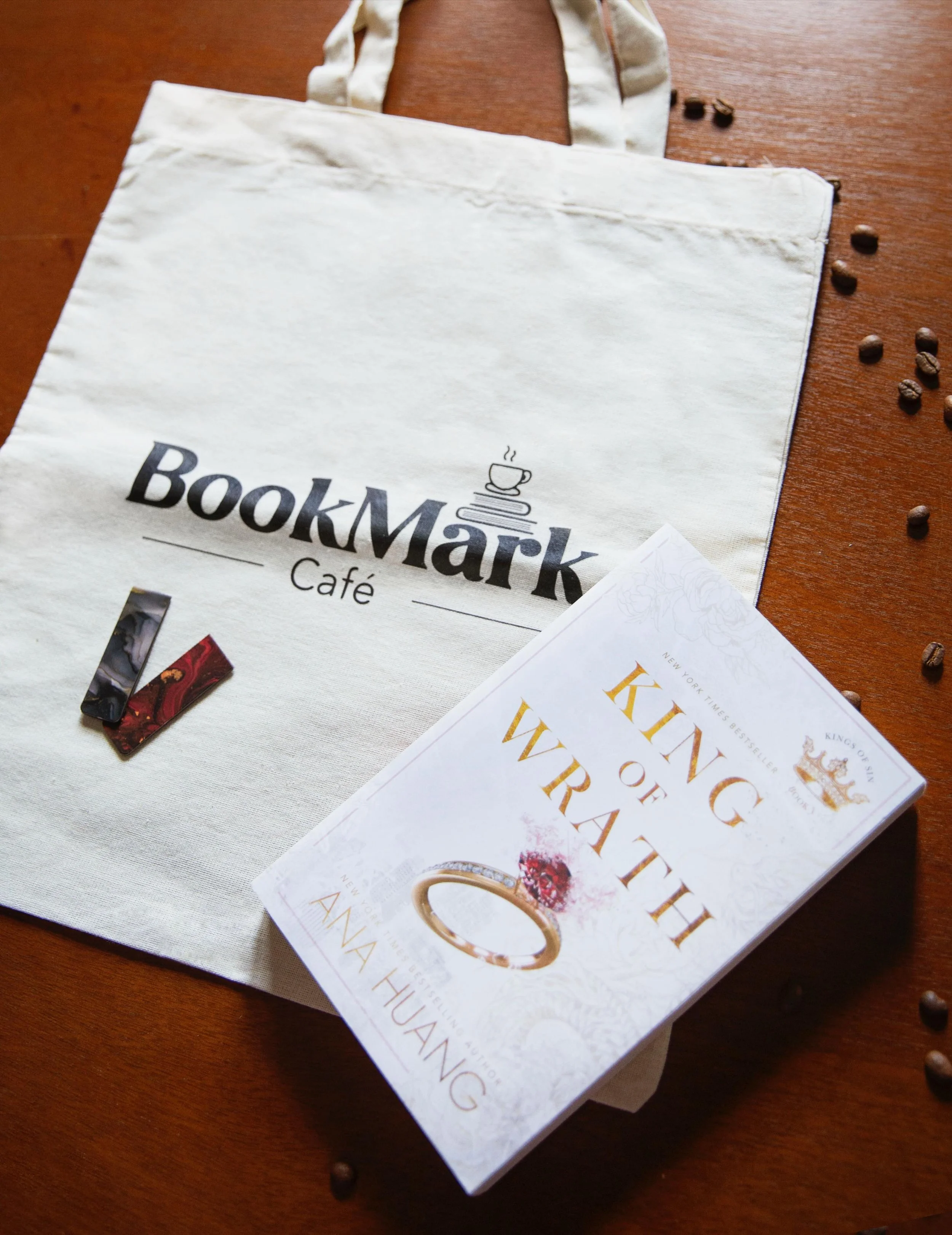 Last call on our June box!🚨

Don&rsquo;t miss your chance and order your own Bookmark box today!

This is what you will find inside:
-Your copy of King of Wrath by Ana Huang 
-Bookmark cafe tote bag
-Red or Black marble bookmark 

For this month&rsq