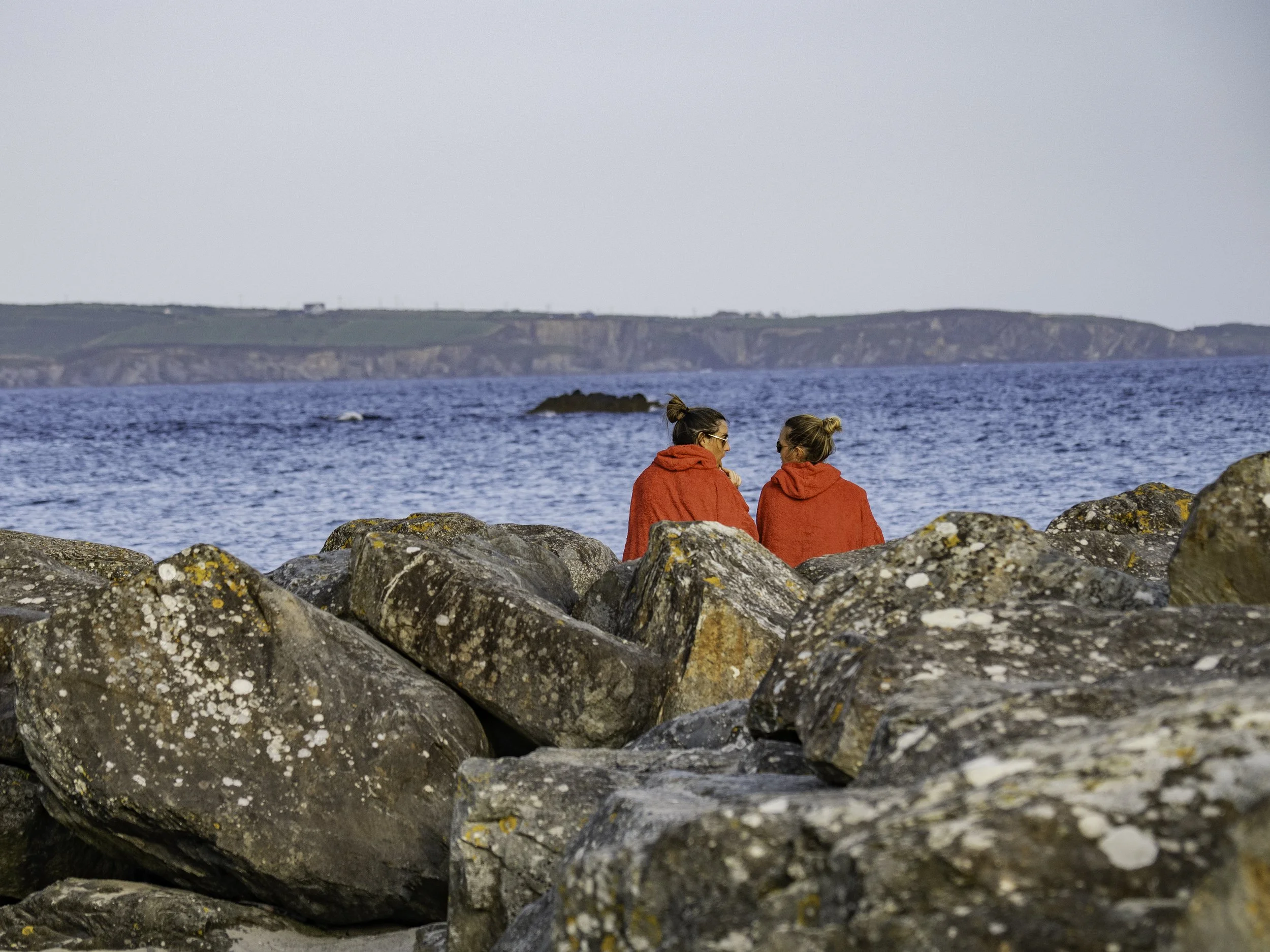 Chats after a deep water swim. Roscarberry, Co. Cork. - August 2025