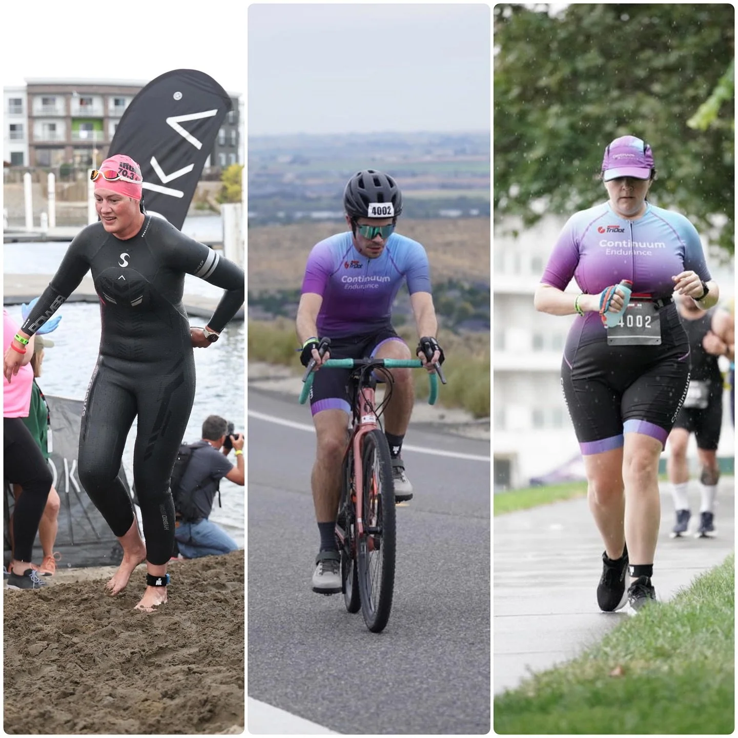 This one was special. 💙 At IRONMAN 70.3 Tri-Cities, our relay team was my wife, my daughter, and her husband. It was the very first IRONMAN event for all three of them.

For years @kiki.moeller has been on the sidelines&mdash;supporting me through c