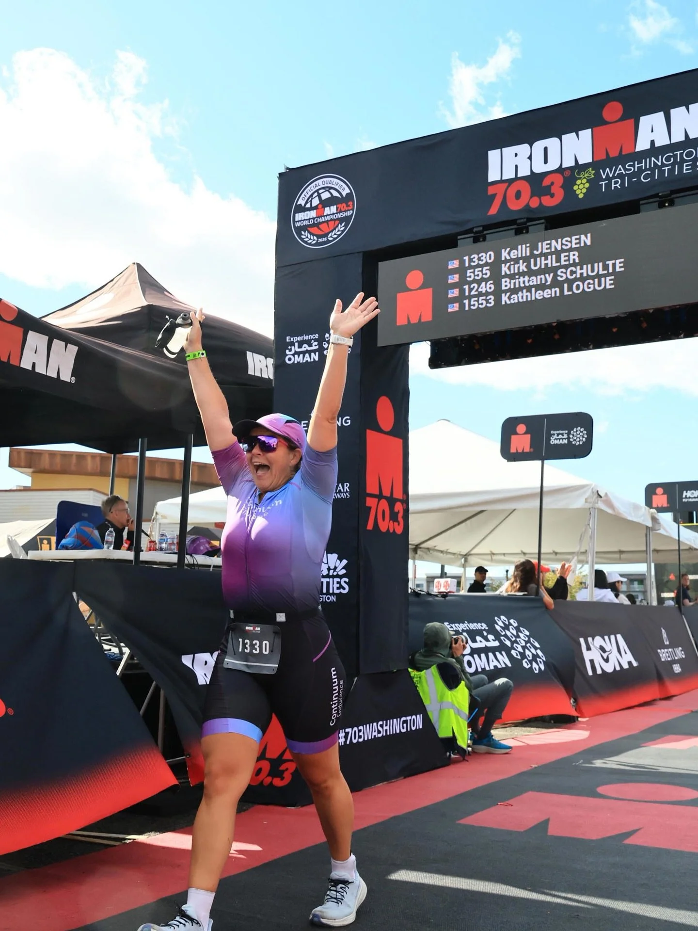 @ironmanamericas 70.3 Tri-Cities was a resounding success for our athletes. First timers @tylergill07 and Anthony Vaughan (@darlavaughan ) crossed the finish line ready to sign up for the next race! 😉 @engberg.ellen @kellijensen @dirtfacenwa and Coa