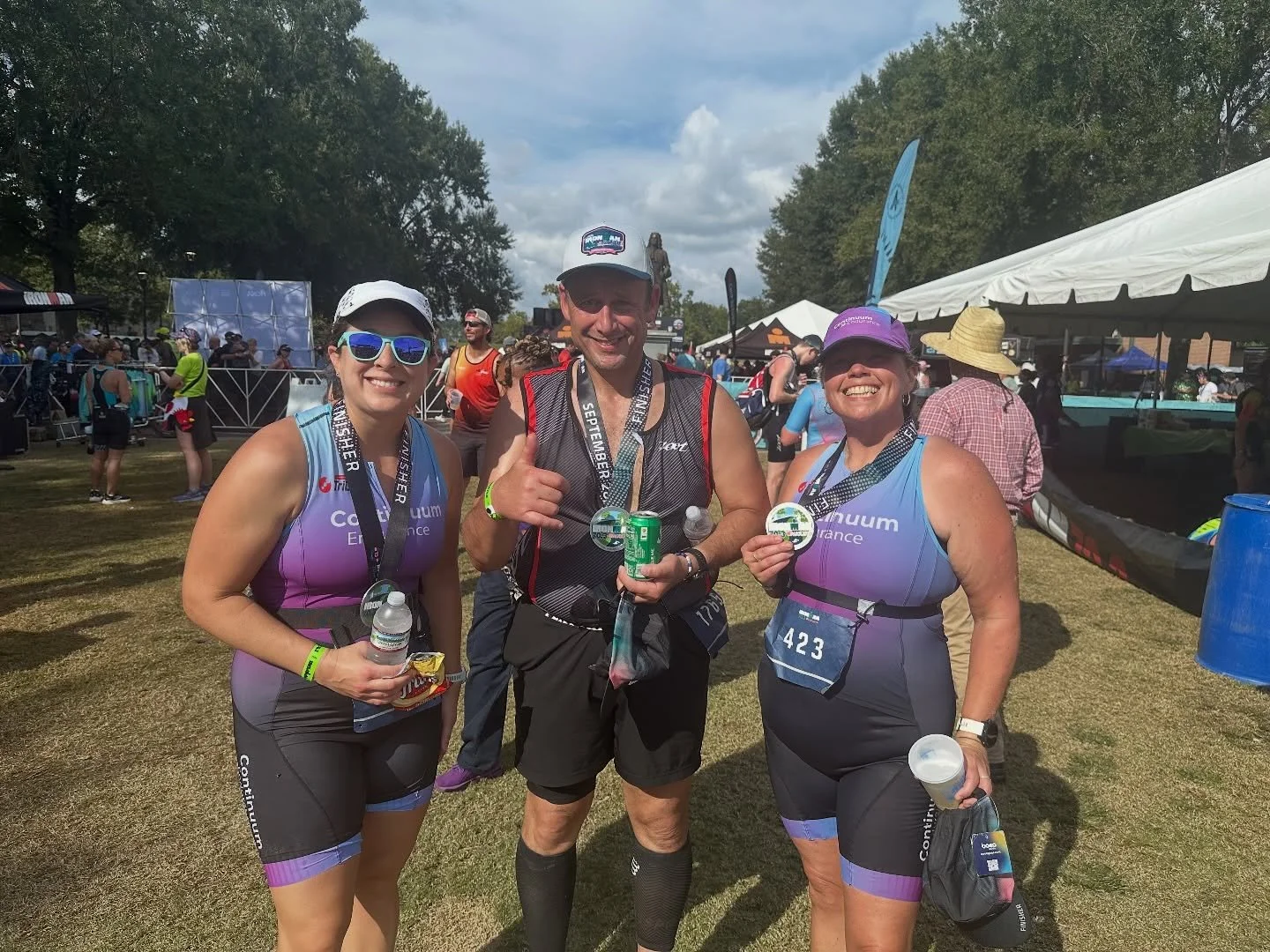 Our Continuum athletes showed up for @ironmanamericas 70.3 Augusta! Katie crossed the finish line of her first 70.3, Ken had a personal record and @aprylrydl obliterated her  70.3 PR by an hour!  Solid training, consistency and a thought out race pla
