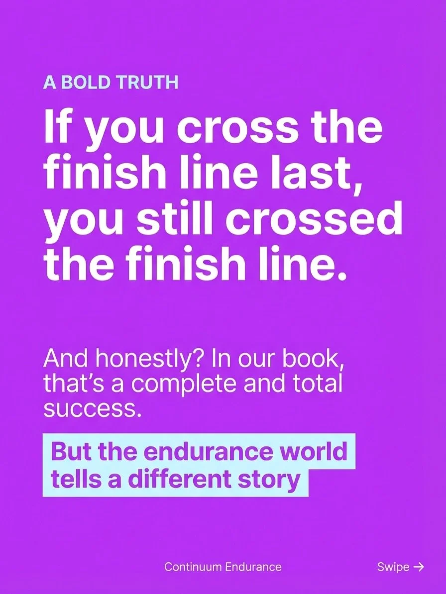 Here&rsquo;s the thing: if you cross the finish line last, you still crossed the finish line. And that&rsquo;s a monumental win.

The endurance world is obsessed with the &lsquo;Athlete-First Model&rsquo;&mdash;a world of PRs, podiums, and faster spl