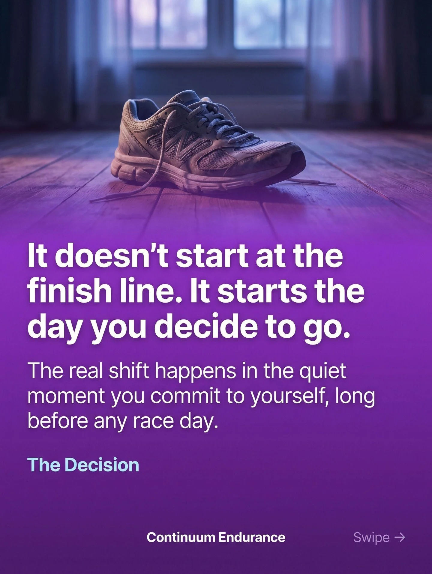 The finish line gets all the credit. But the real work&mdash;the part that changes you&mdash;happens in the dark, on a random Tuesday, when you choose to go anyway.

It starts with a quiet decision. Then it becomes a non-negotiable part of your morni