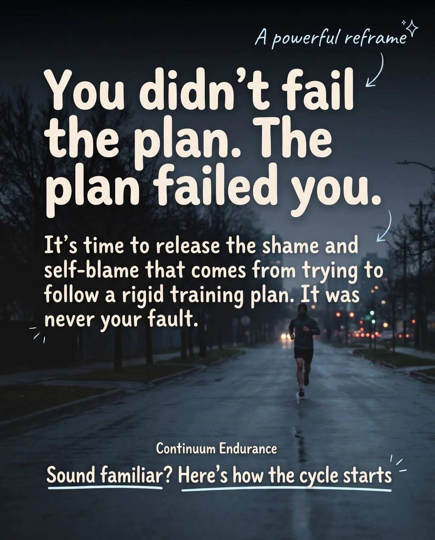 You didn't fail. The plan failed you.

For so many time-crunched athletes, especially women over 40, this is a familiar story:

1. You find a generic training plan online.
2. You start strong, full of motivation.
3. Life inevitably gets in the way (w