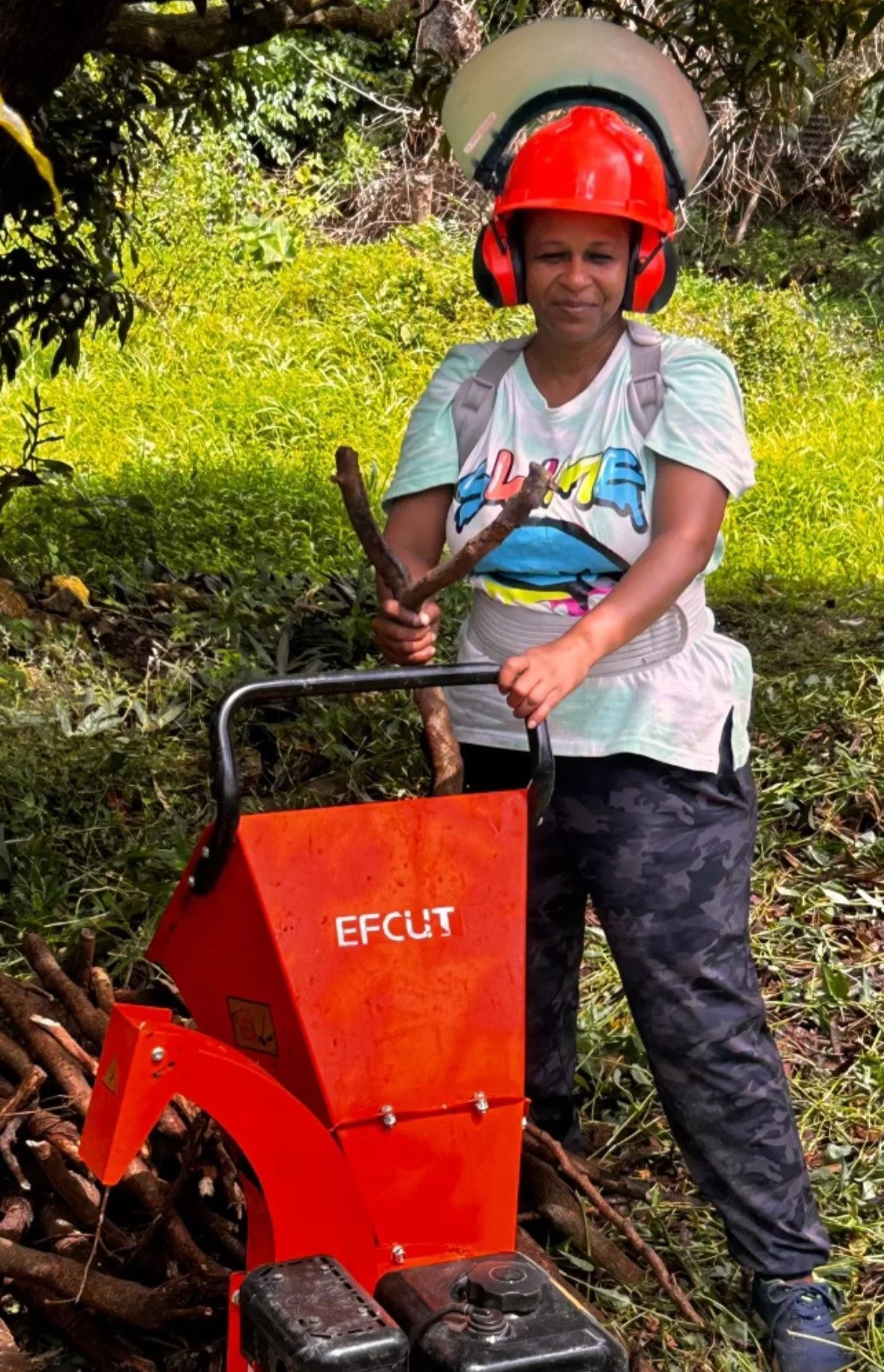Plowing the land, DeeDee in action. 