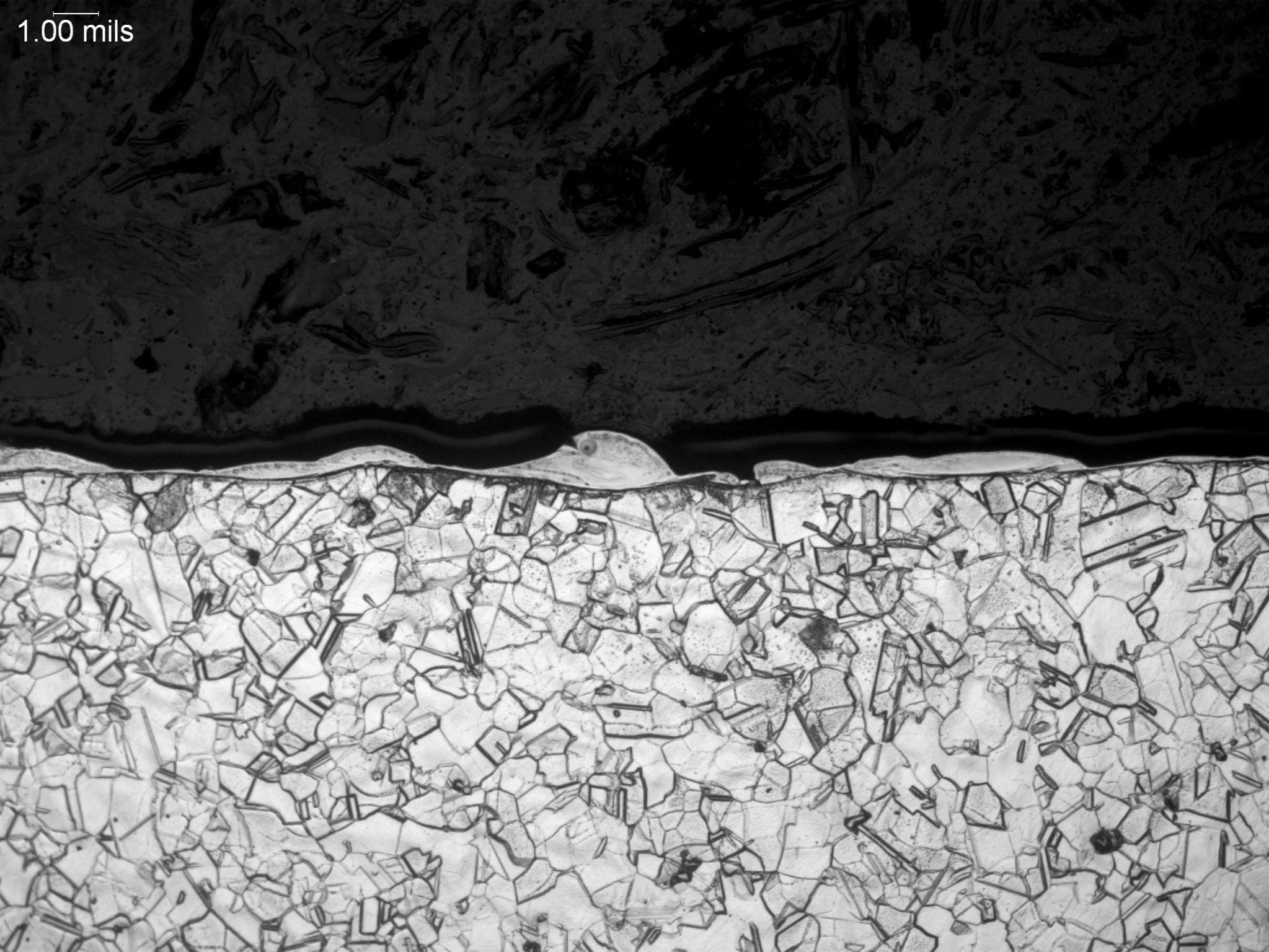 EDM recast layer on A286 Fe Superalloy, metallographic cross-sectional evaluation analyzing an electrical discharge machining recast layer, AMZ (altered material zone) thickness, and white layer microstructural morphology in an iron-base superalloy p