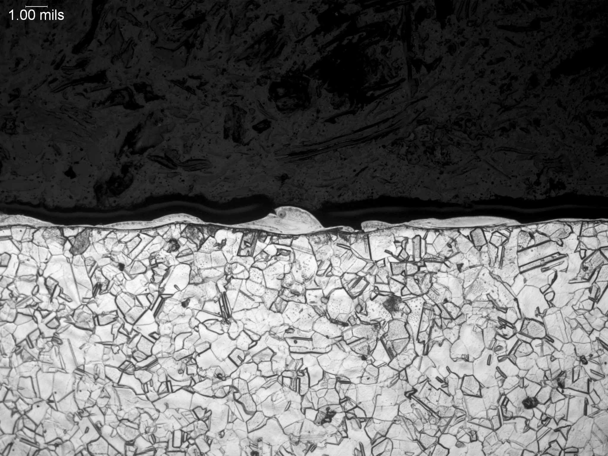 EDM recast layer on A286 Fe Superalloy, metallographic cross-sectional evaluation analyzing an electrical discharge machining recast layer, AMZ (altered material zone) thickness, and white layer microstructural morphology in an iron-base superalloy p