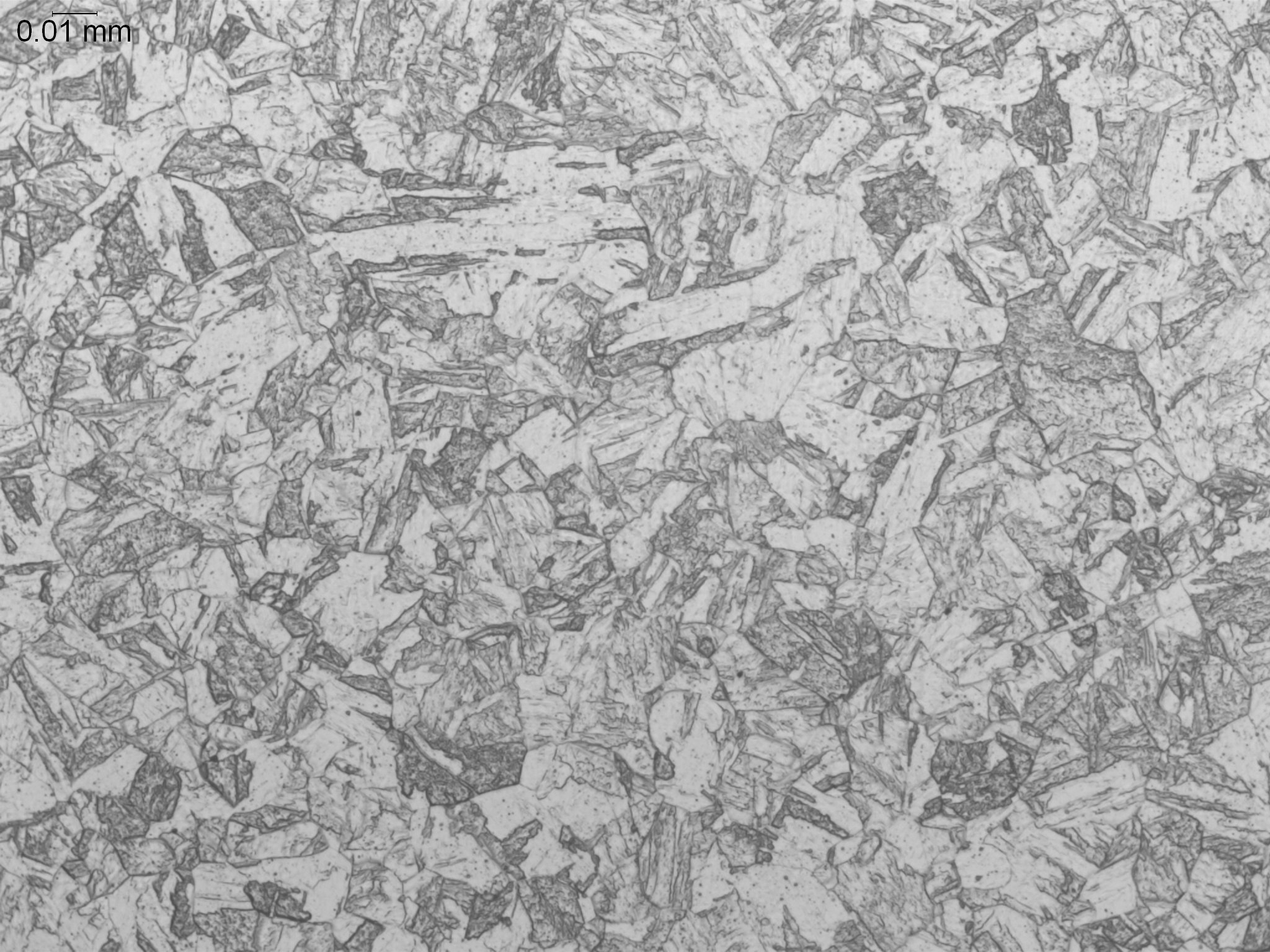 Optical photomicrograph tracking core microstructure and grain boundary morphology in an ASTM F138 surgical implant stainless steel substrate to ensure strict raw material purity compliance.