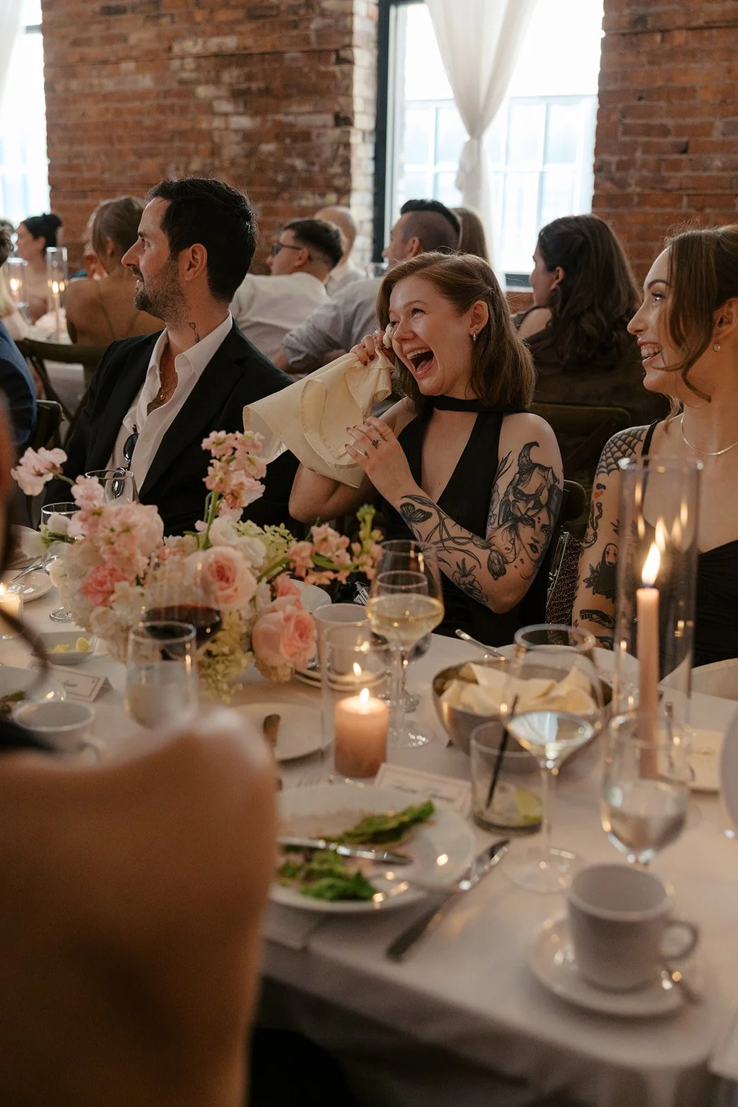 Sonia and Josh's summer wedding reception at The Spice Factory