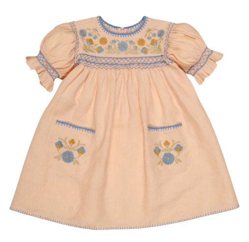 kids linen pink dress