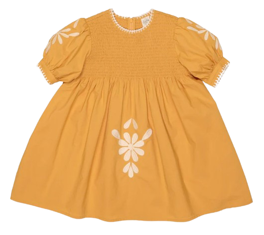 cotton kids dress orange tangerine