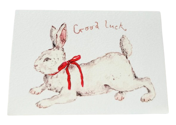 Good Luck White Bunny letterflee