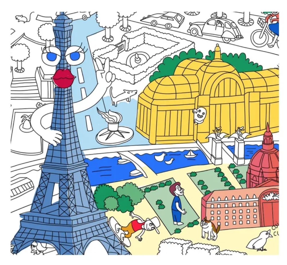 colouring poster paris giant