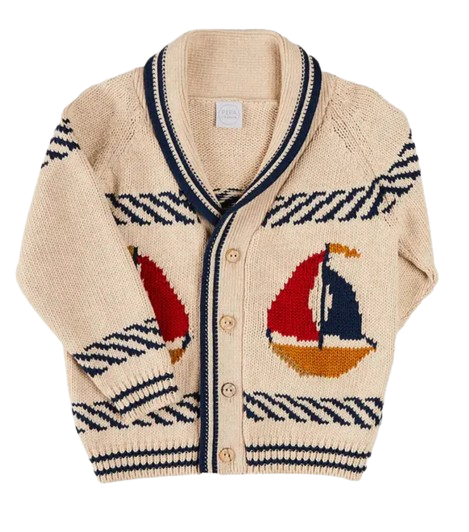 boat kids cardigan letterflee