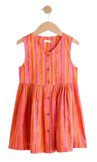 Net striped dress letterflee