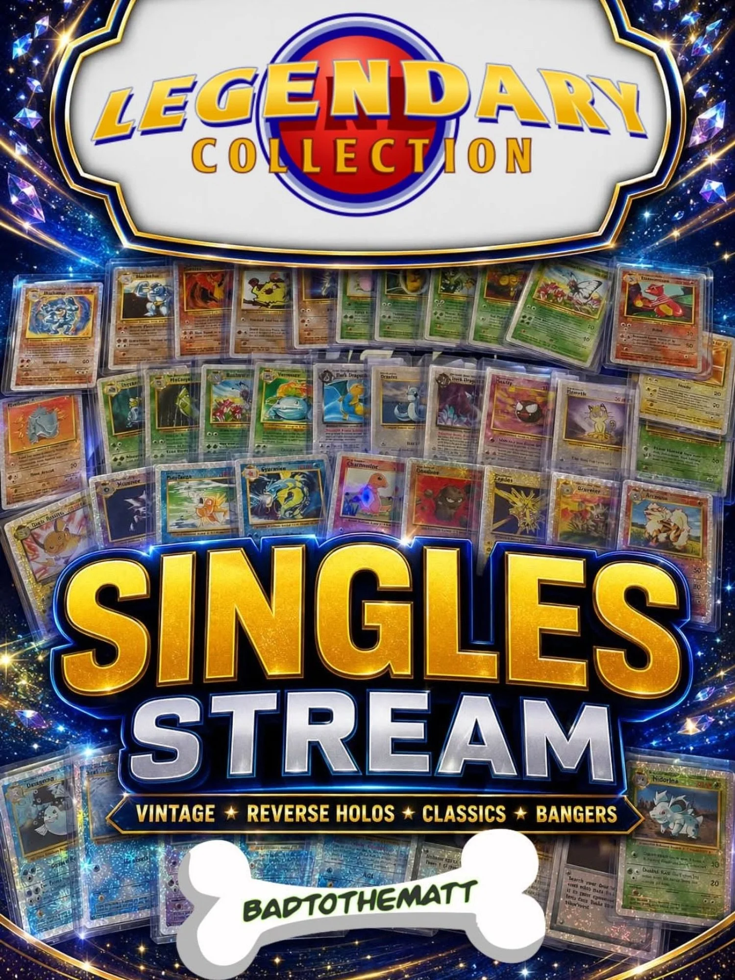 Saturday 6/13 - 11:30AM EST $1 Start Legendary Collection Reverse Holos 🎆 Only on @ebay live!