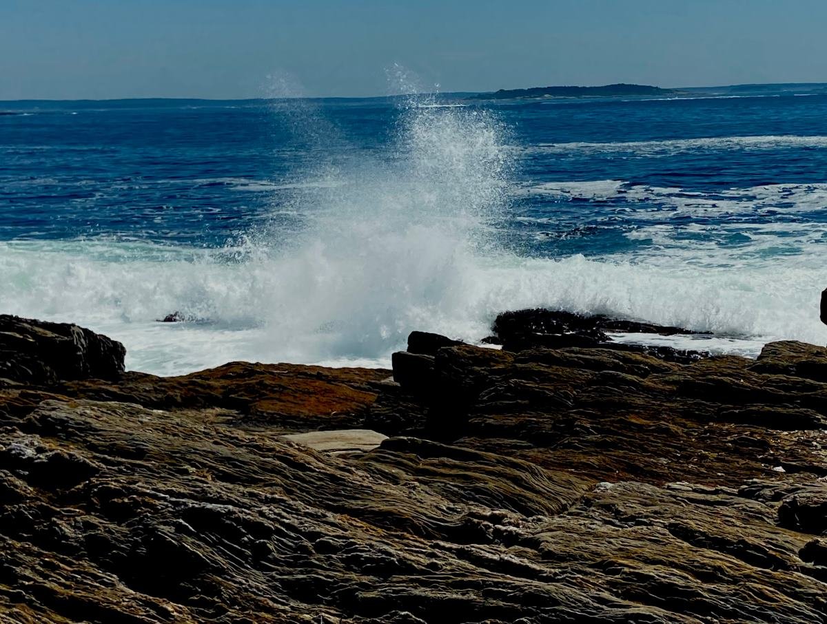 The spray and crashing surf, Orris Island, ME
