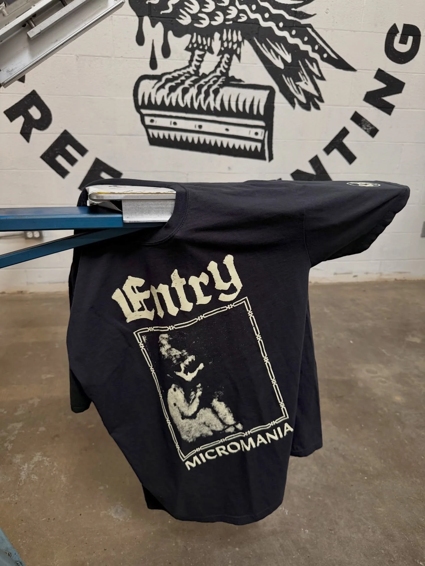 New Merch for @entryband !

This is our second opportunity to print a design made by @pastbaby.futurecorpse. 

Hit the email if you&rsquo;re ready for your next project!
Printed@jetblackscreenprinting.com