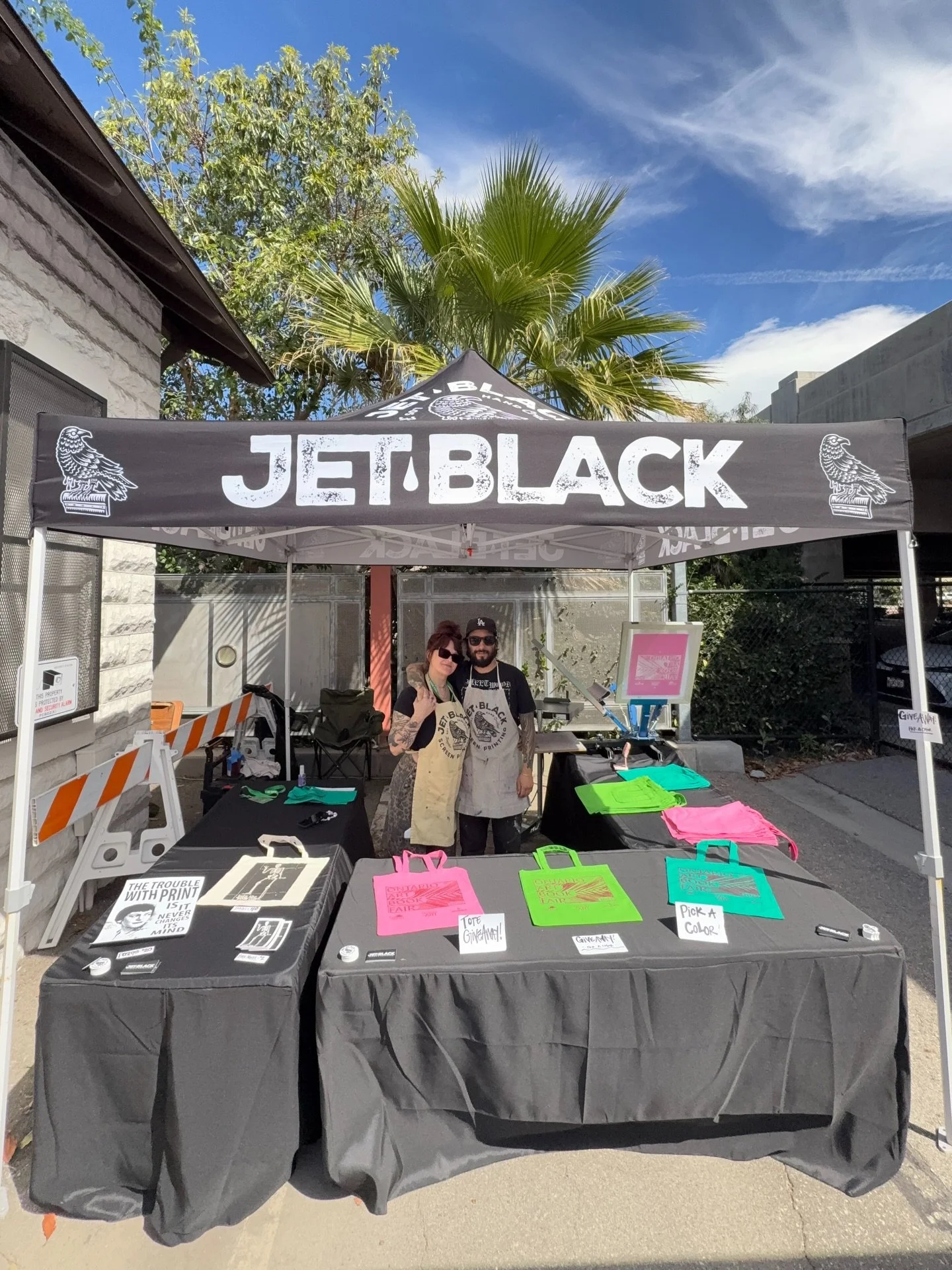 We&rsquo;re all set up and ready to LIVE PRINT some awesome totes at @ontariomuseum_artsculture !