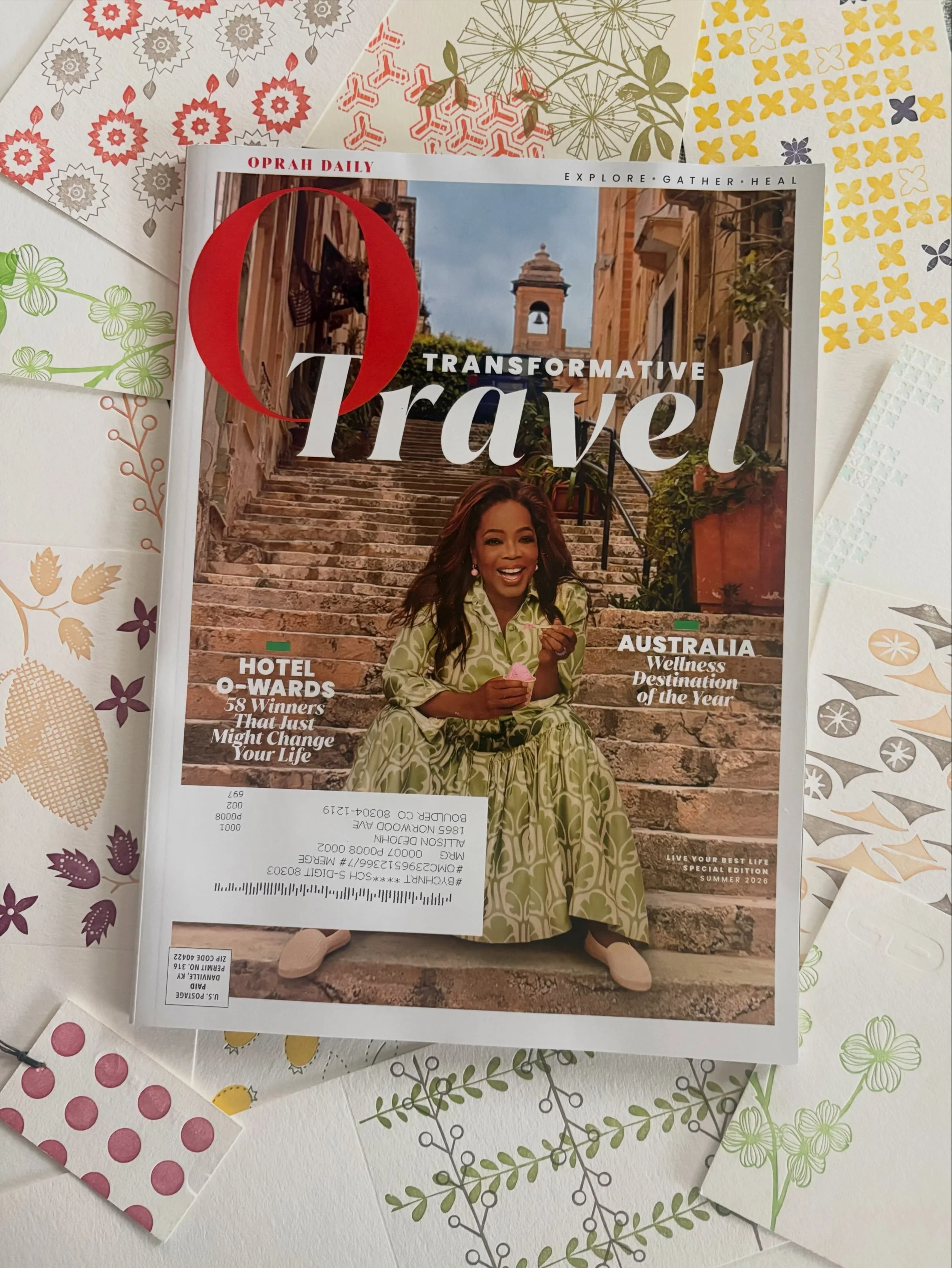 It&rsquo;s the sweetest to be loved by you @oprahdaily! Giant thanks for including our Lovely Letters Pressed retreat with @birddog at @blackcatboulder in your summer issue. This kind of travel is indeed transformative. We couldn&rsquo;t agree more. 