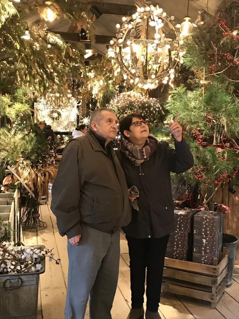 An older Mr. and Mrs. Maldonado enjoy the sights
