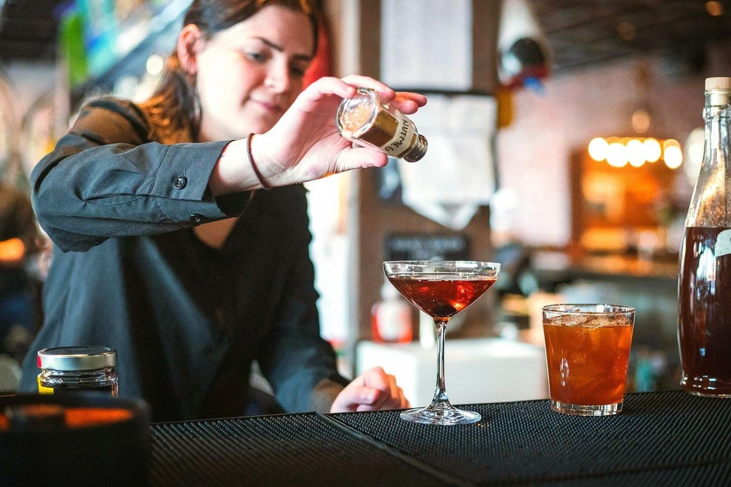 Not that you need an excuse for a night out after being cooped up all last weekend, but here are a couple anyway:⁠
⁠
BY THE FIRE⁠
Four Roses Bourbon, Avua Falernum, black walnut bitters⁠
⁠
HIBERNATION LIBATION⁠
Planteray Dark Rum, Planteray Pineapple