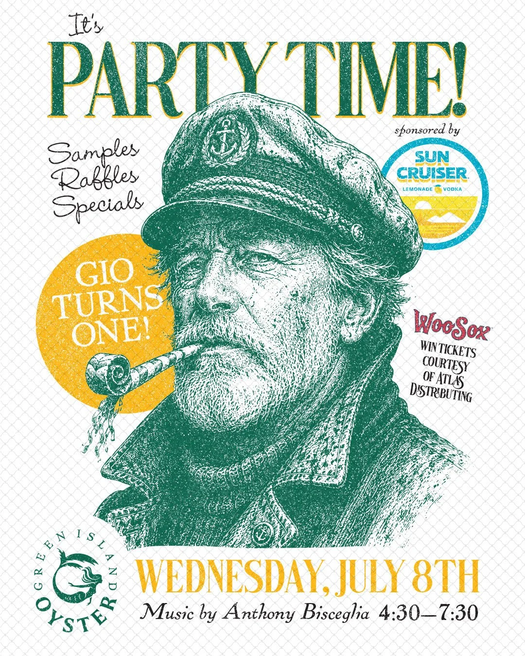 Mark your calendars for Wednesday, July 8th as we celebrate one year of Green Island Oyster! We&rsquo;re marking the occasion with an afternoon and evening of great food, cold drinks, and patio vibes. ⁠
⁠
Enjoy live music from Anthony Bisceglia from 