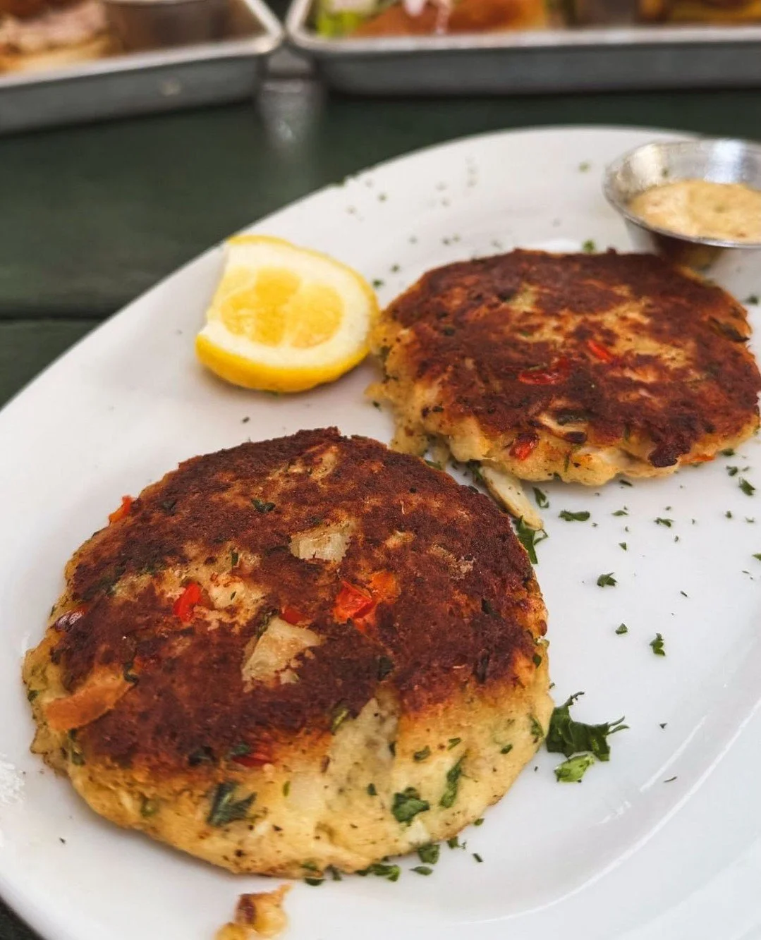 If you're looking for suggestions on what to eat next time you're at Green Island, we'd say Tina knows a thing or two about the perfect order 🤤⁠
⁠
Crab Cakes⁠
Oysters Rockefeller⁠
$1.50 Oysters⁠
Caesar Salad⁠
Fried Fish Sliders⁠
Lobster Roll Trio⁠
⁠