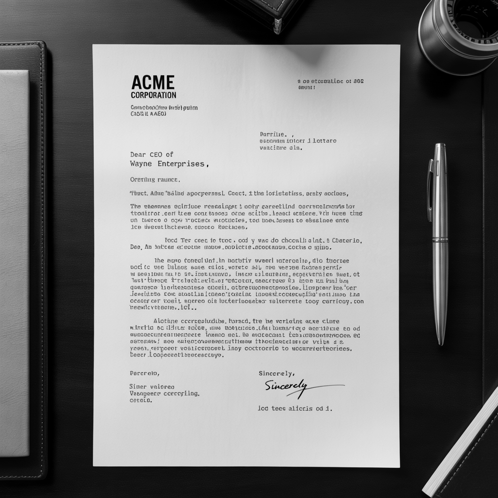 Comprehensive Business Letter