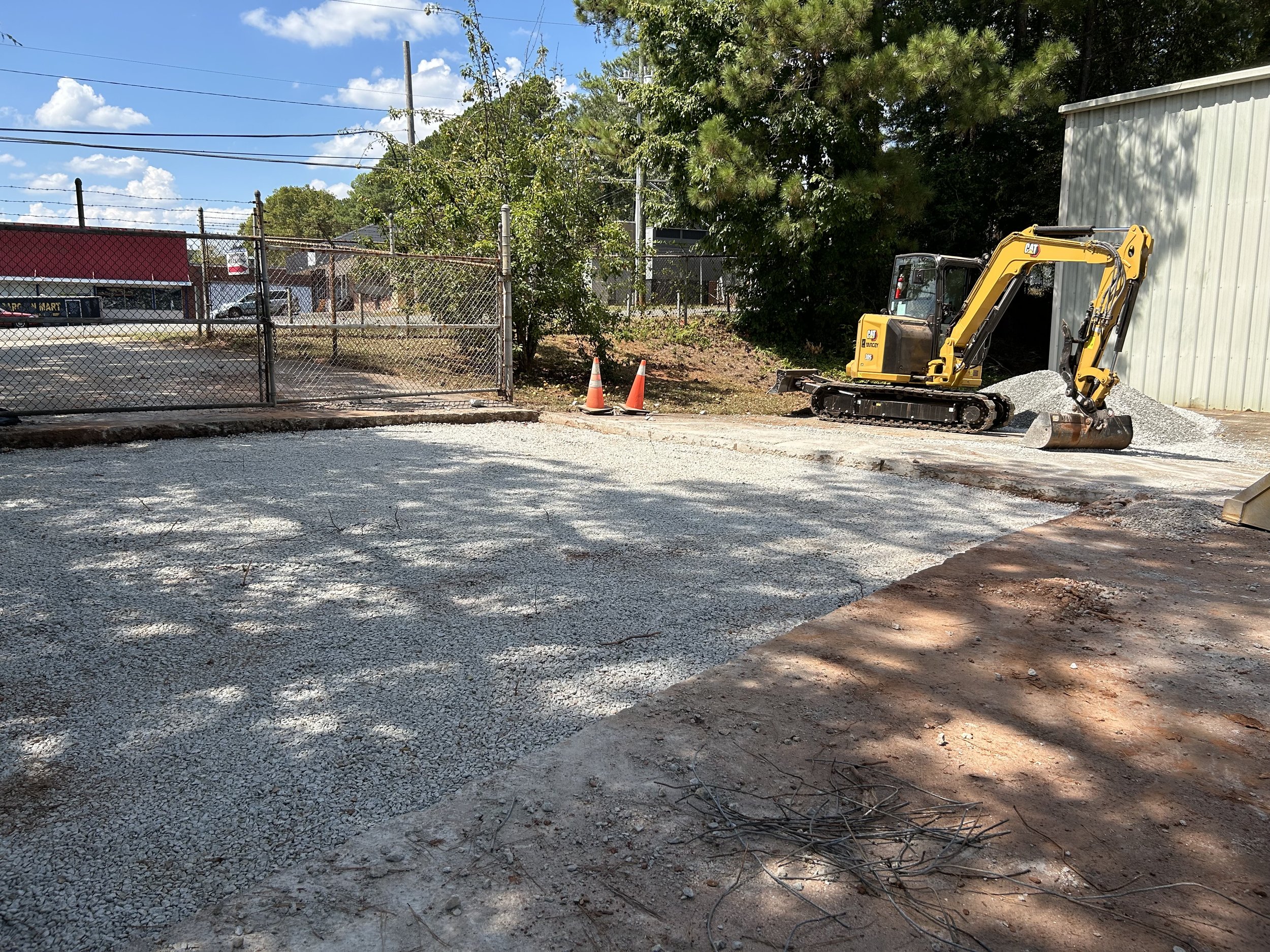 Reconstructed industrial concrete pad after removal of failed pavement and correction of the underlying subgrade.
