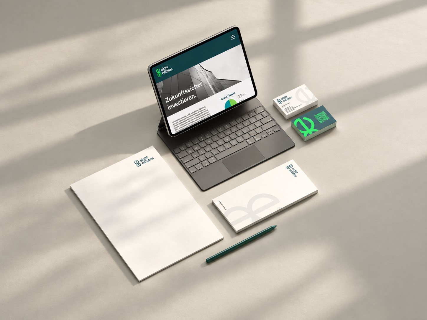 Eight Estates stationery and brand identity