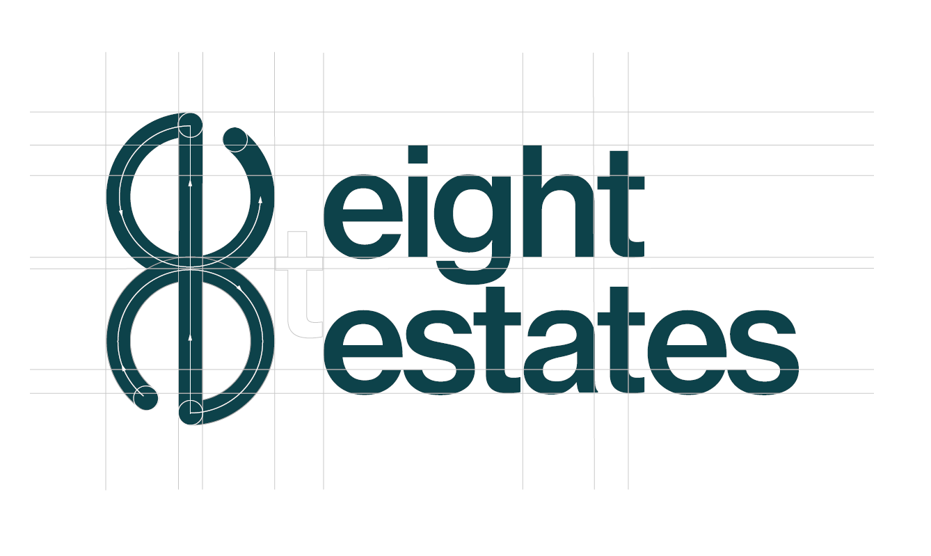 Eight Estates logo construction