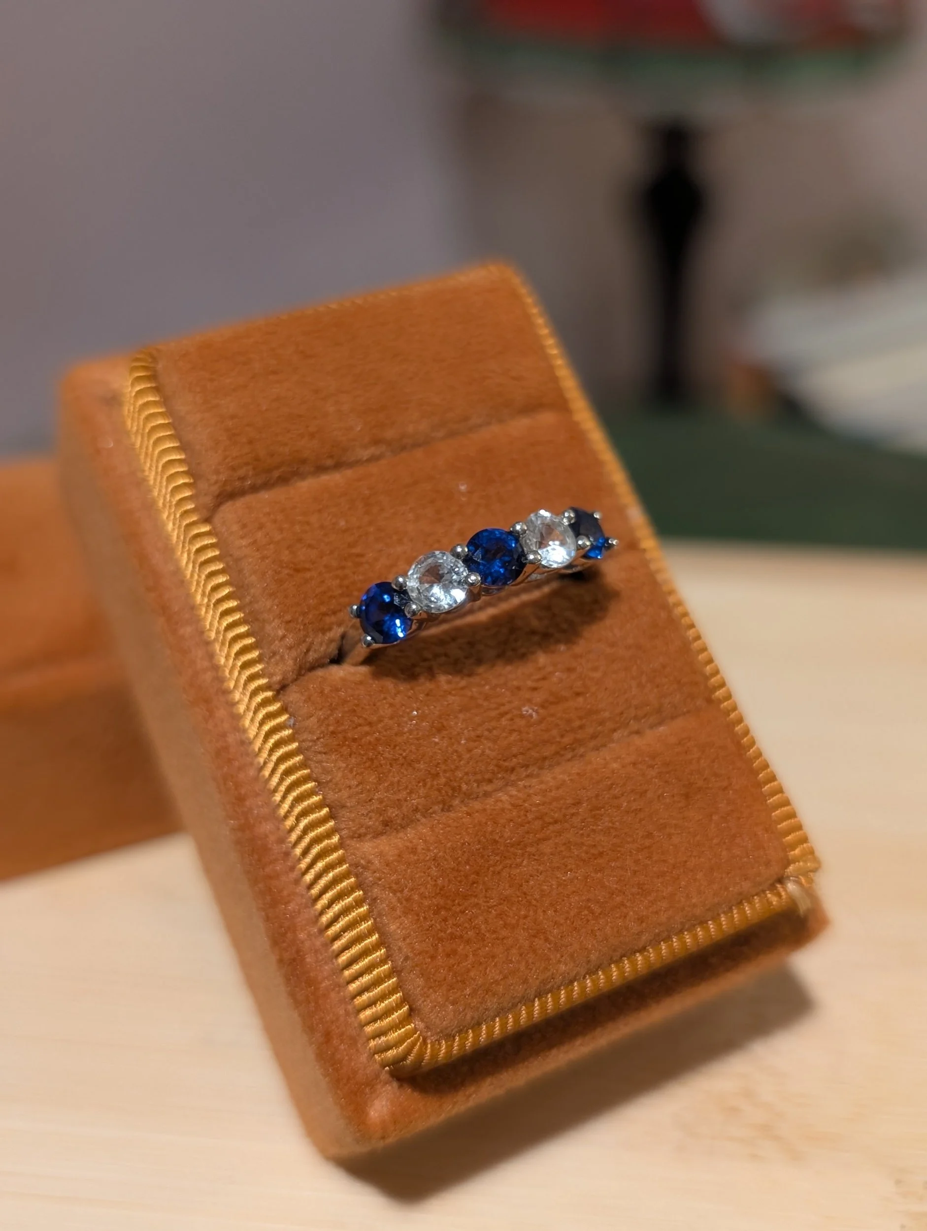 Vintage Sapphire Designer Kiera Ring | Size 7