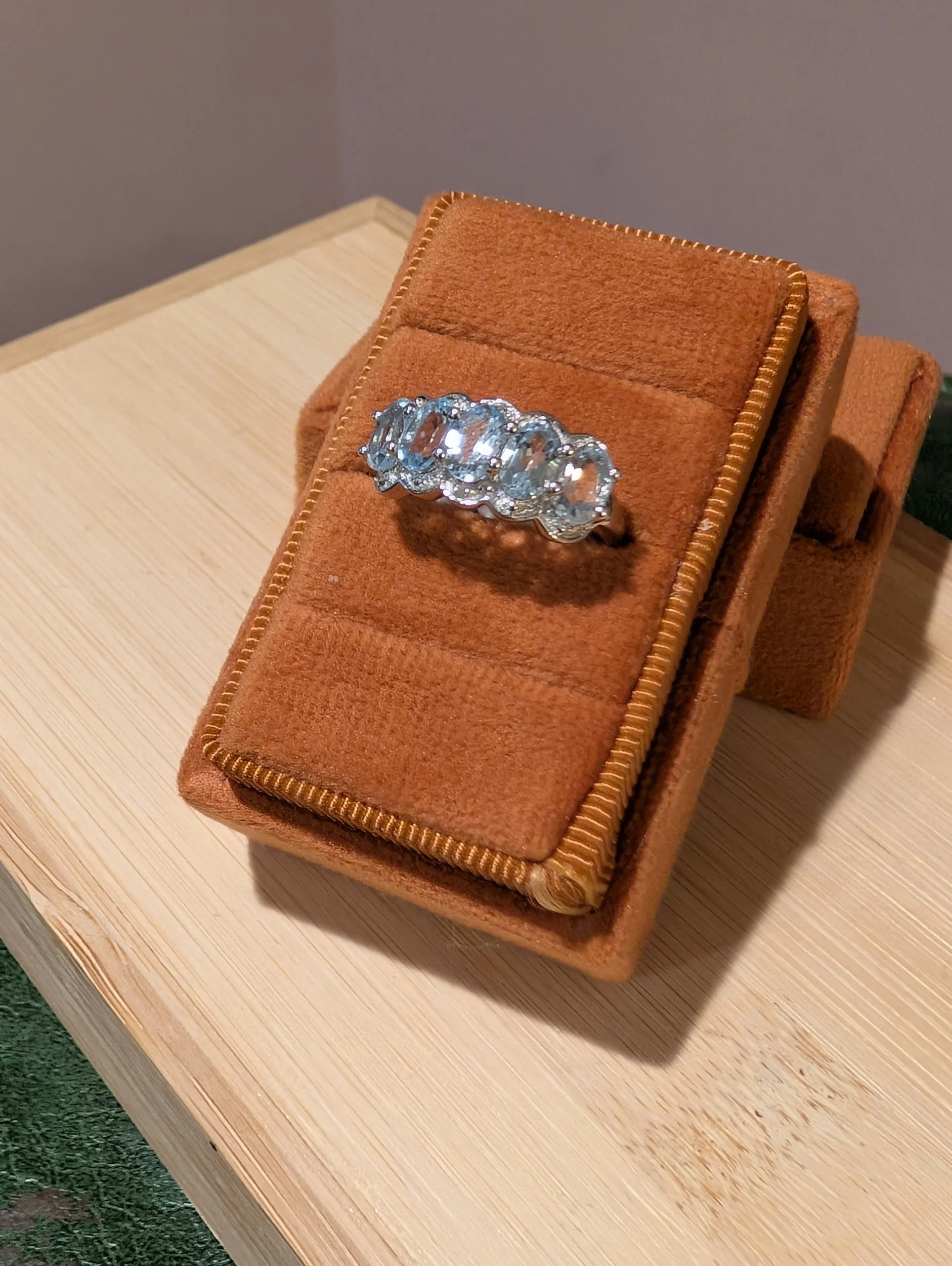 Vintage Sterling Silver Blue Topaz Ring | Size 6